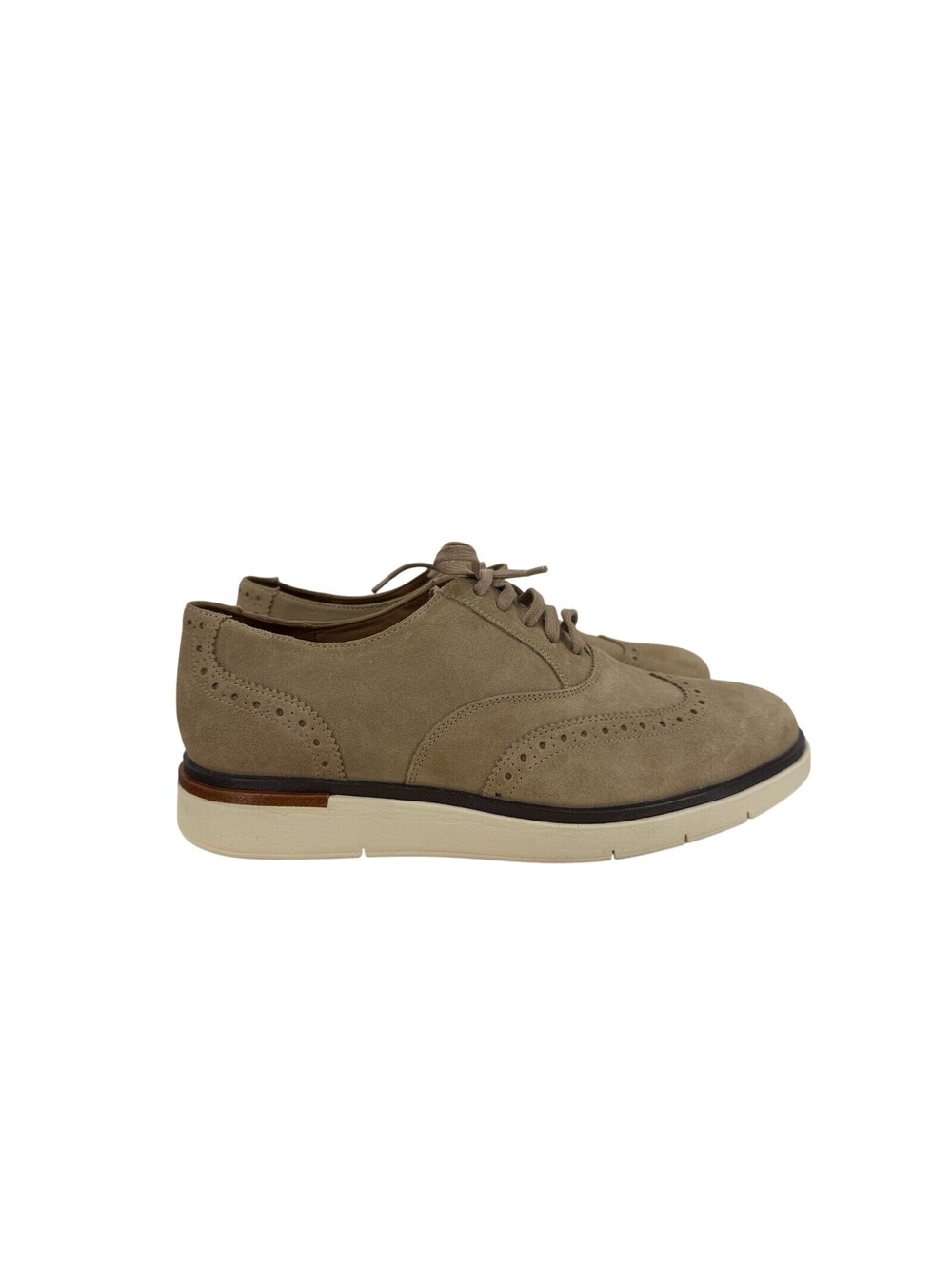 Allen Edmonds Carson Hybrid Suede Wingtip Oxford Shoes Size 8 D Bone Preppy